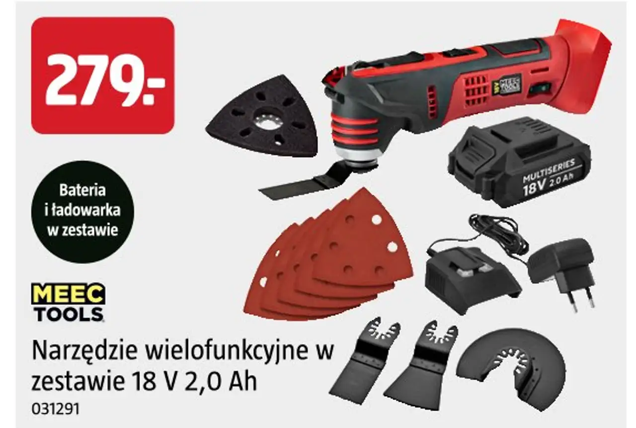 Narzędzie wielofunkcyjne w zestawie MEEC TOOLS 18 V 2,0 Ah