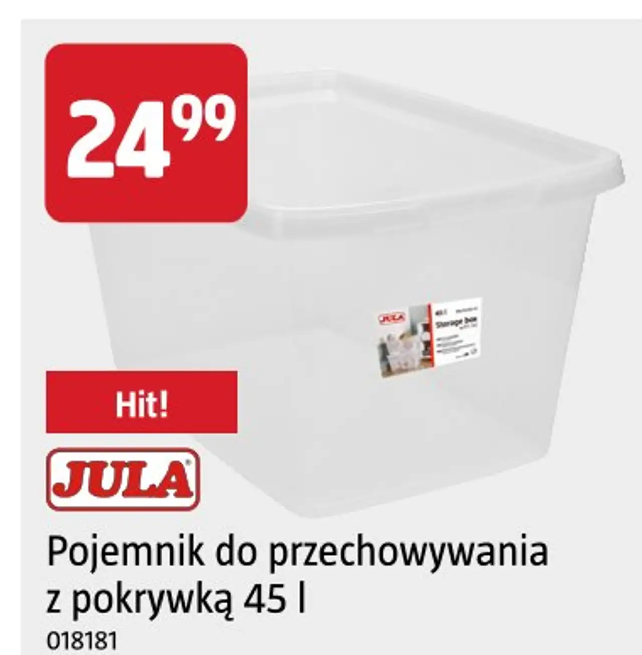 Pojemnik do przechowywania z pokrywką 45 l