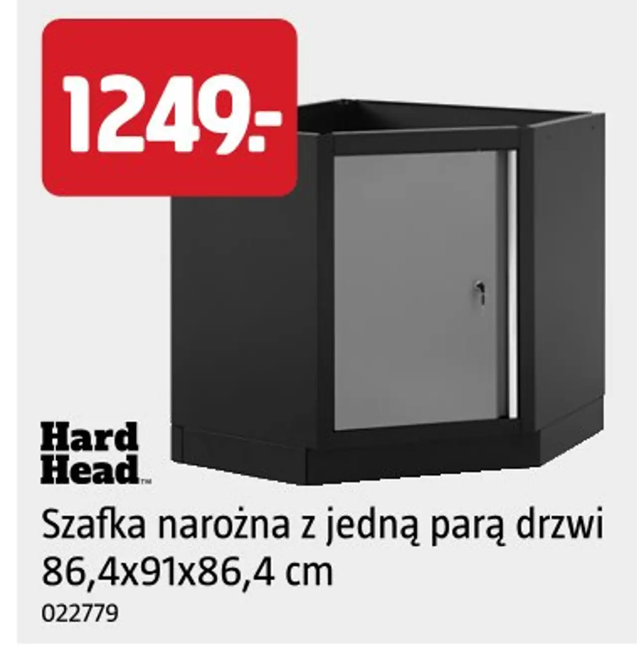 Hard Head Szafka narożna z jedną parą drzwi 86,4x91x86,4 cm