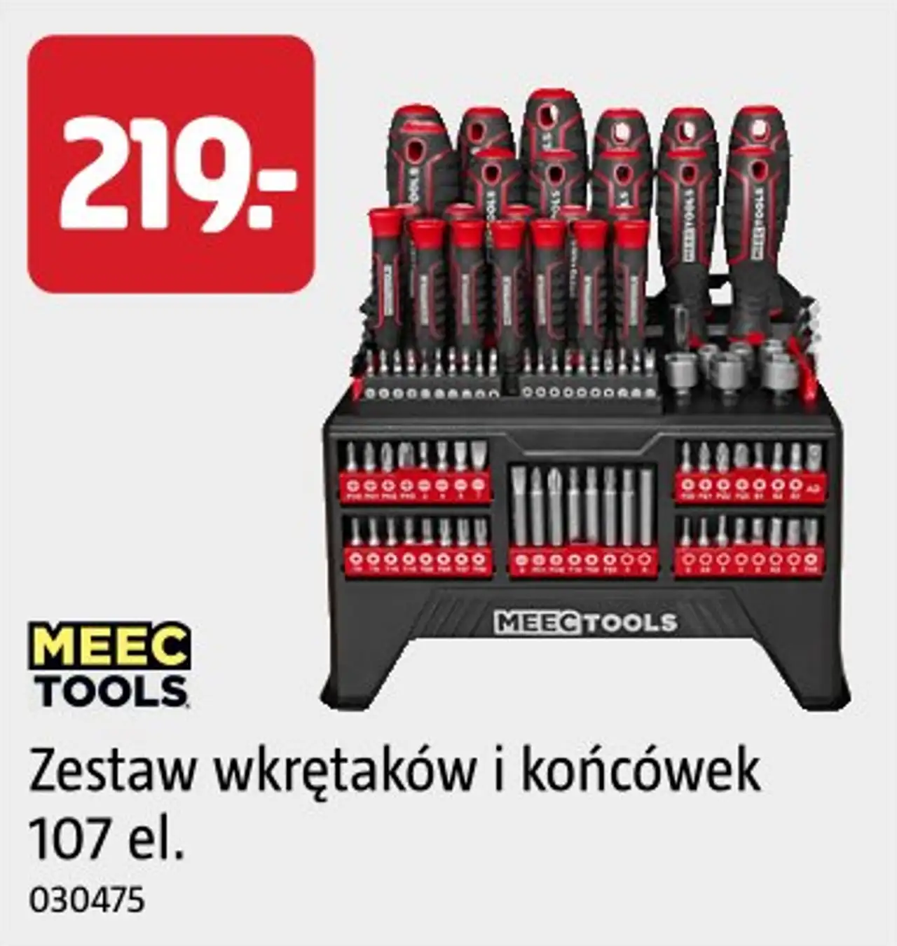 Zestaw wkrętaków i końcówek 107 el. Meec Tools