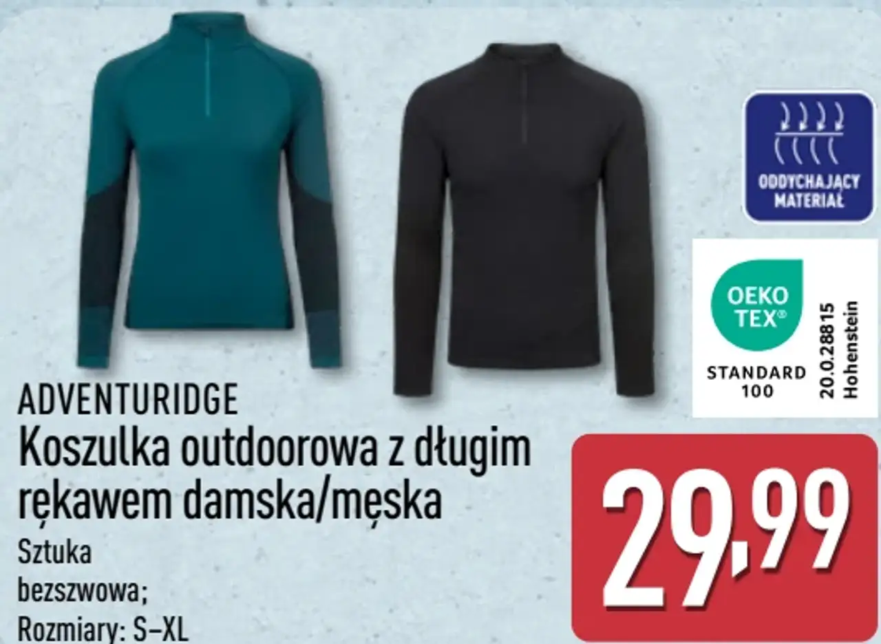 ADVENTURIDGE Koszulka outdoorowa z długim rękawem damska/męska