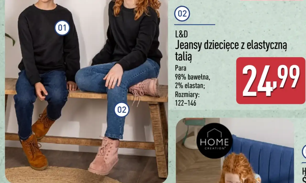 L&D Jeansy dziecięce z elastyczną talią