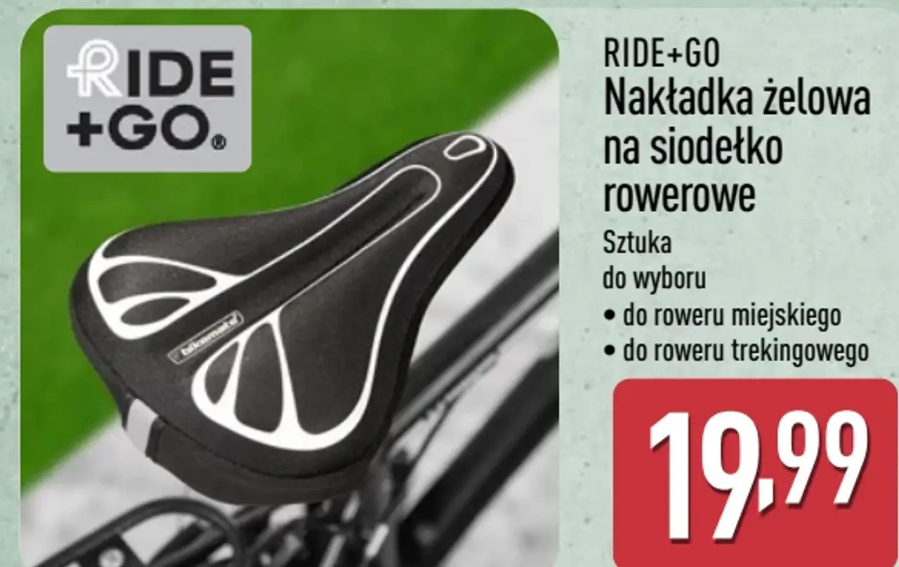 RIDE+GO Nakładka żelowa na siodełko rowerowe