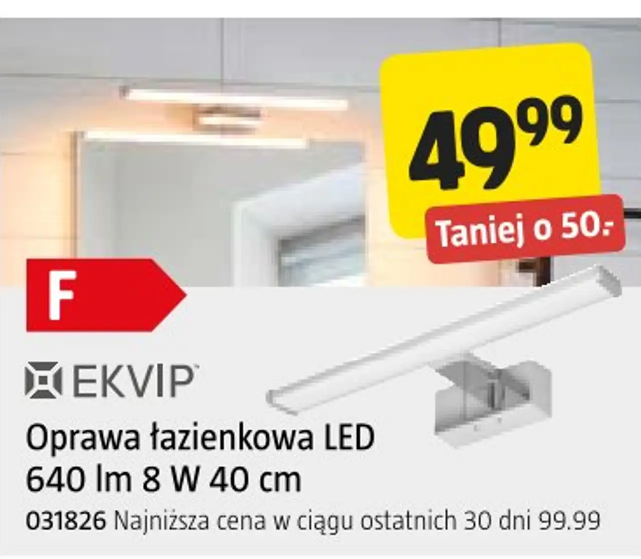 Oprawa łazienkowa LED Ekvip 640 lm 8 W 40 cm