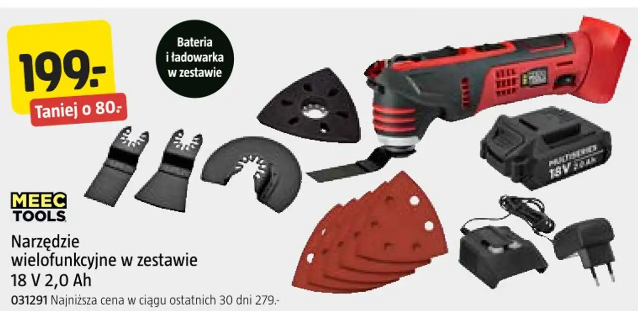 Narzędzie wielofunkcyjne w zestawie Meec Tools 18 V 2,0 Ah