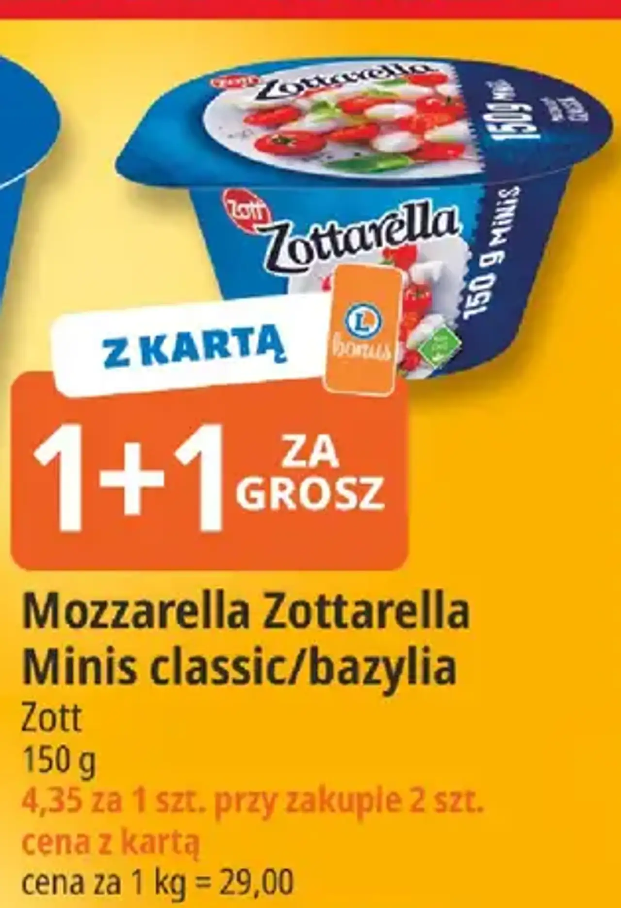 Zott Mozzarella Zottarella Minis classic/bazylia