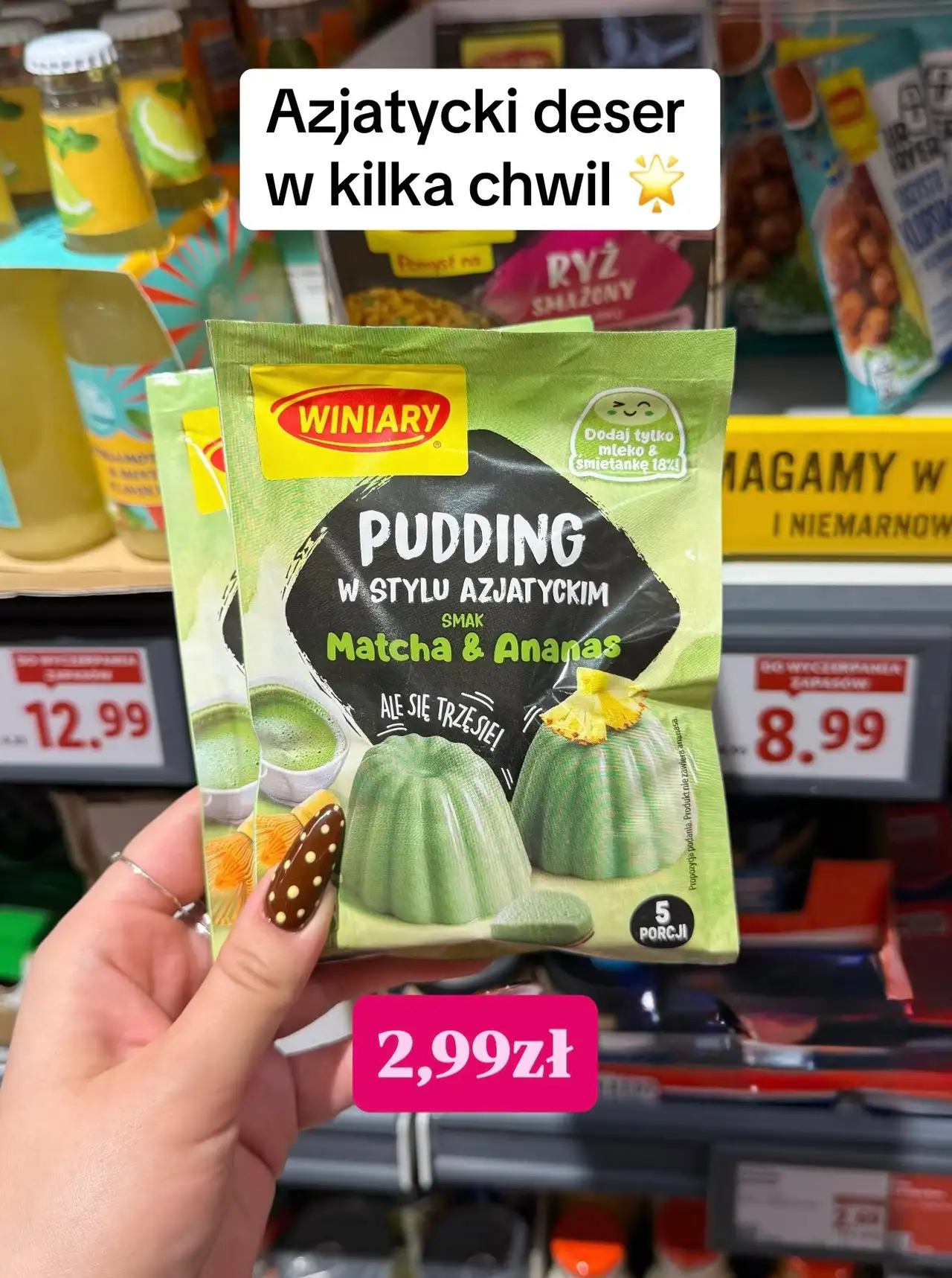 Winiary Pudding w stylu azjatyckim smak Matcha & Ananas