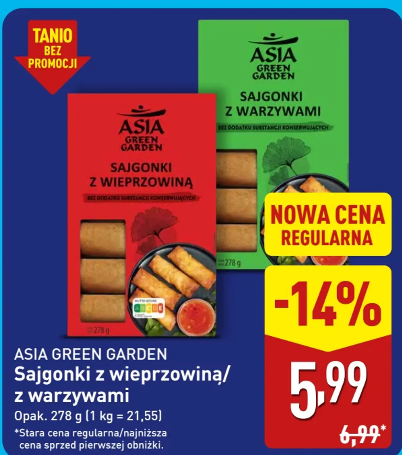 Sajgonki z wieprzowiną / z warzywami ASIA GREEN GARDEN