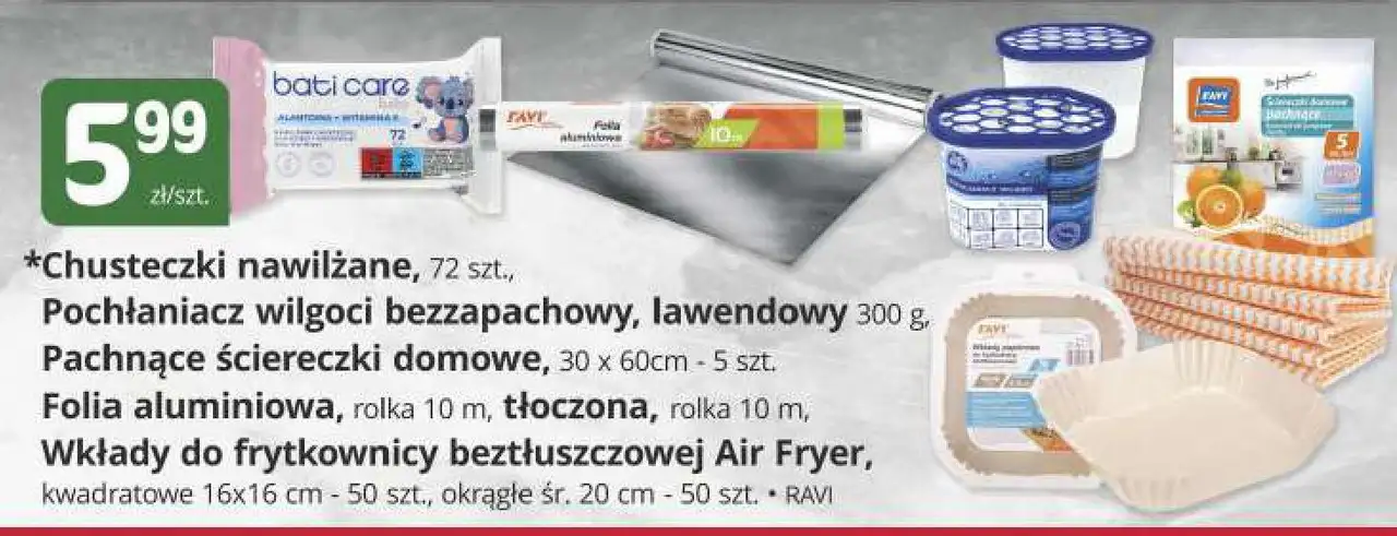 Chusteczki nawilżane Ravi Bati Care, Pochłaniacz wilgoci, Ściereczki, Folia