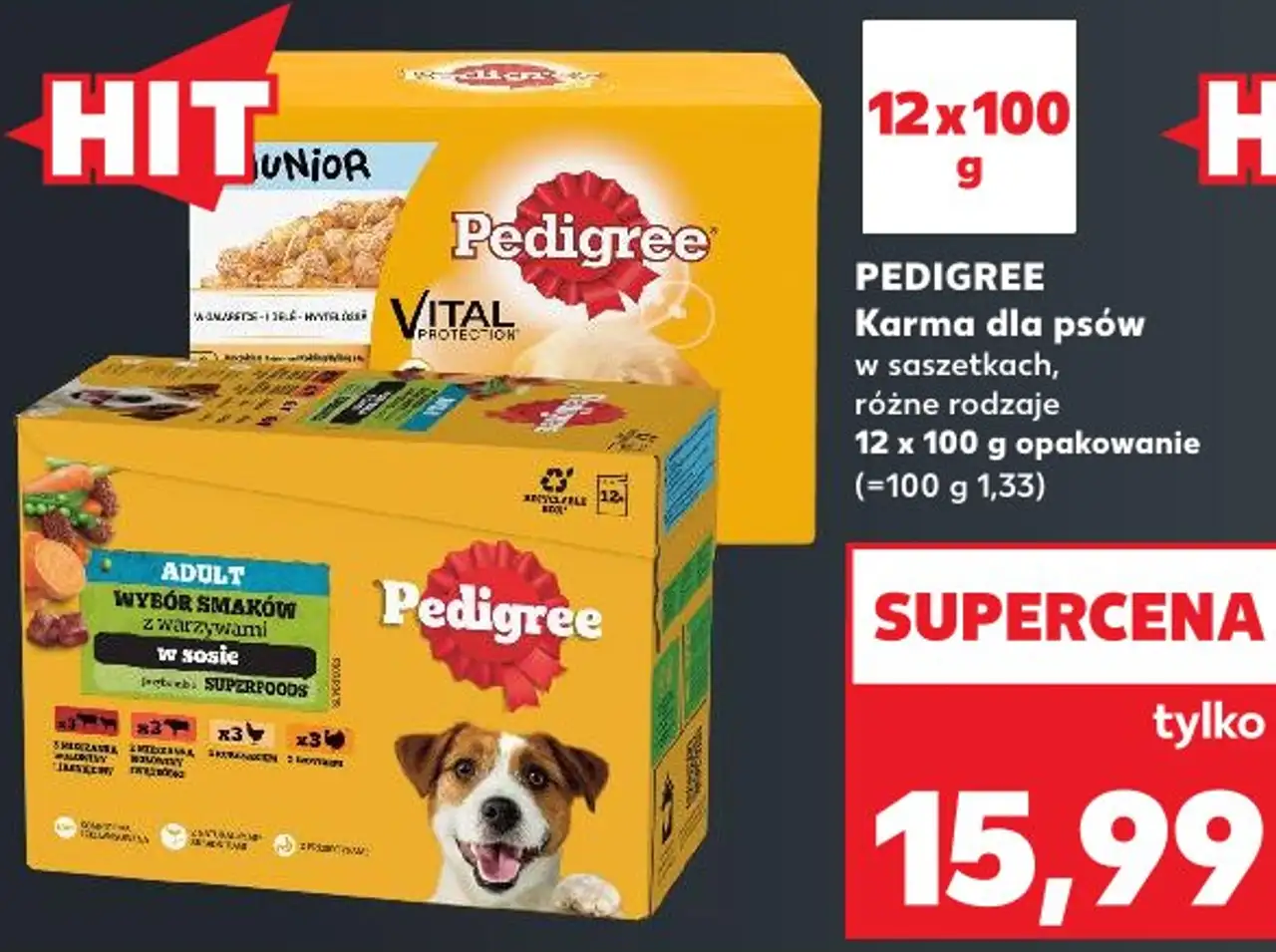 Pedigree Karma dla psów w saszetkach, różne rodzaje