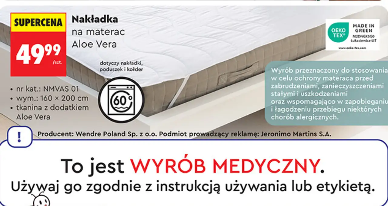 Nakładka na materac Aloe Vera Smukee