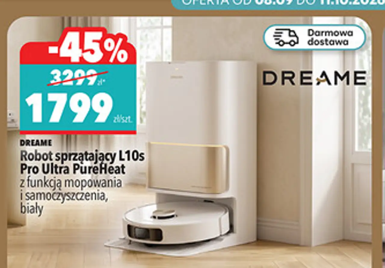 Robot sprzątający L10s Pro Ultra PureHeat z funkcją mopowania i samoczyszczenia, biały