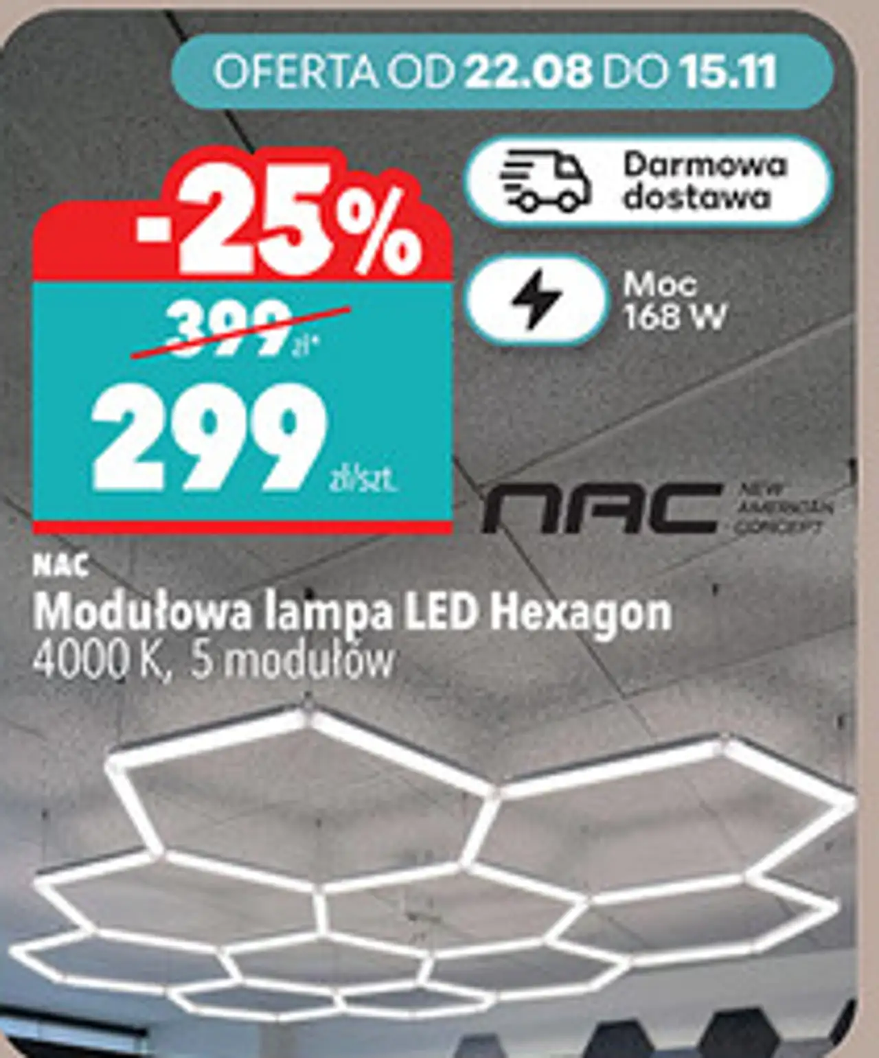 Modułowa lampa LED Hexagon NAC