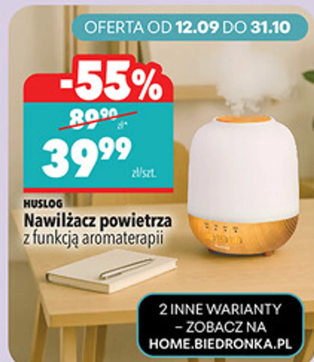 HUSLOG Nawilżacz powietrza z funkcją aromaterapii