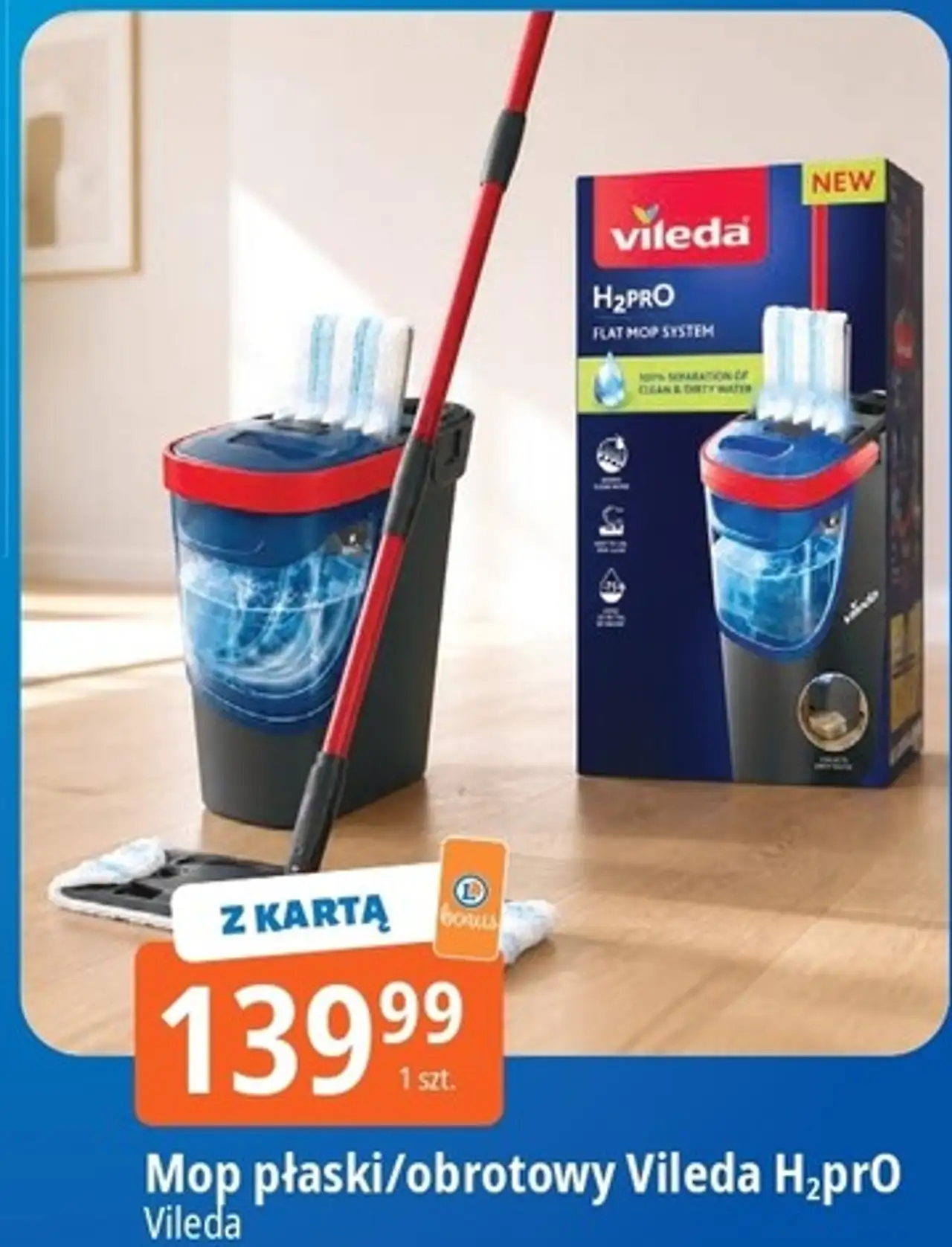 Mop płaski/obrotowy Vileda H₂prO