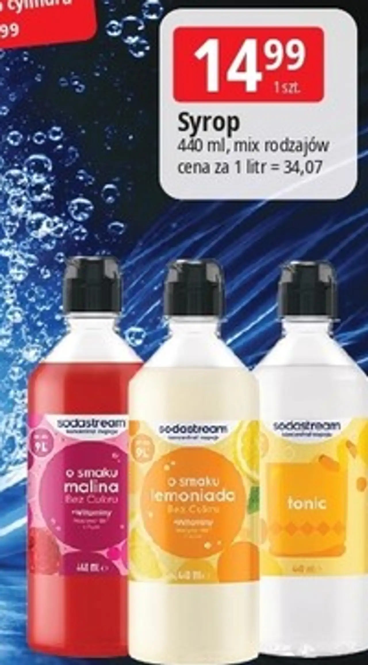 Syrop Sodastream o smaku malina / lemoniada / tonic