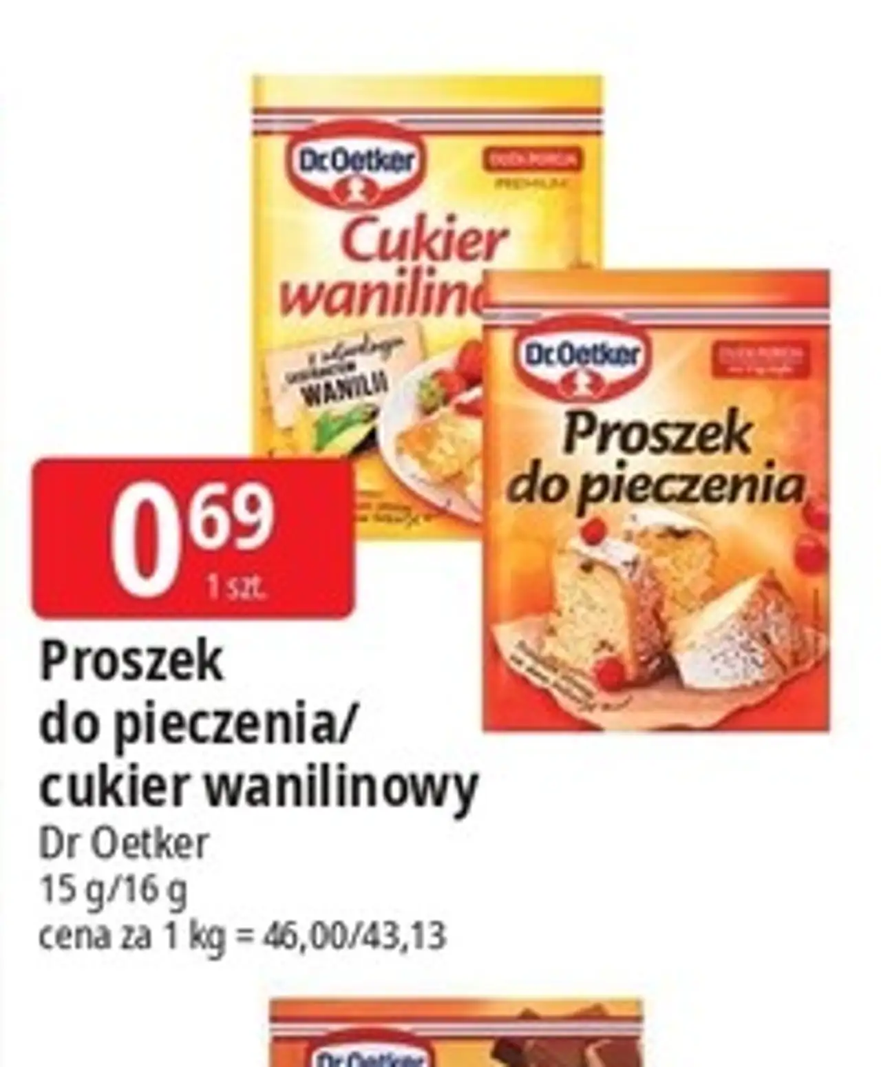Proszek do pieczenia/cukier wanilinowy Dr. Oetker