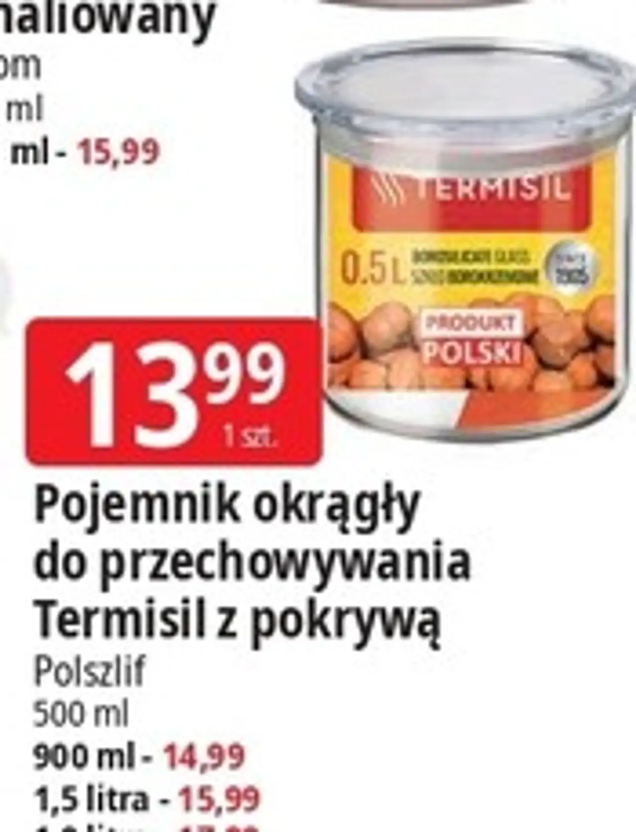 Pojemnik okrągły do przechowywania Termisil z pokrywką Polszlif