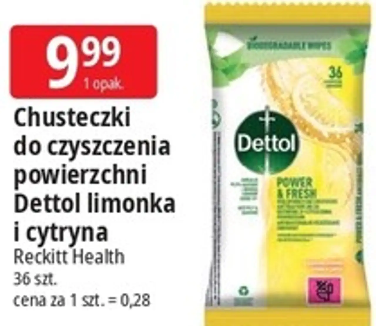 Chusteczki do czyszczenia powierzchni Dettol limonka i cytryna Reckitt Health