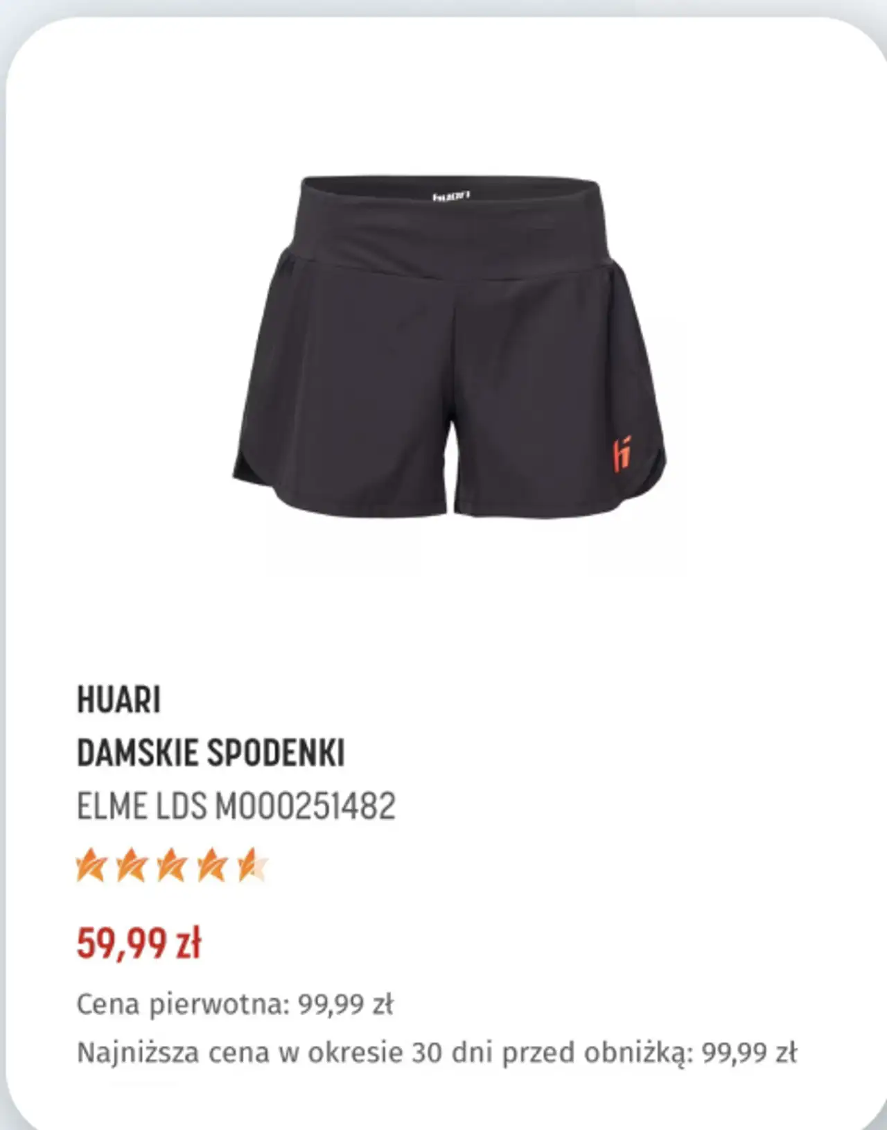 Huari Damskie Spodenki Elme Lds M000251482