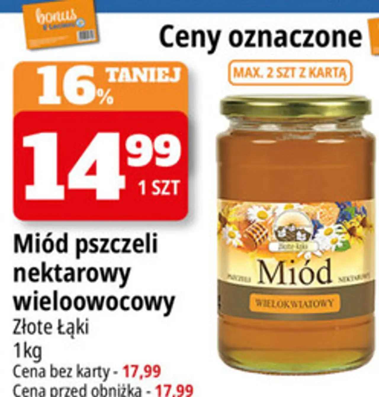 Miód pszczeli nektarowy wielokwiatowy Złote Łąki