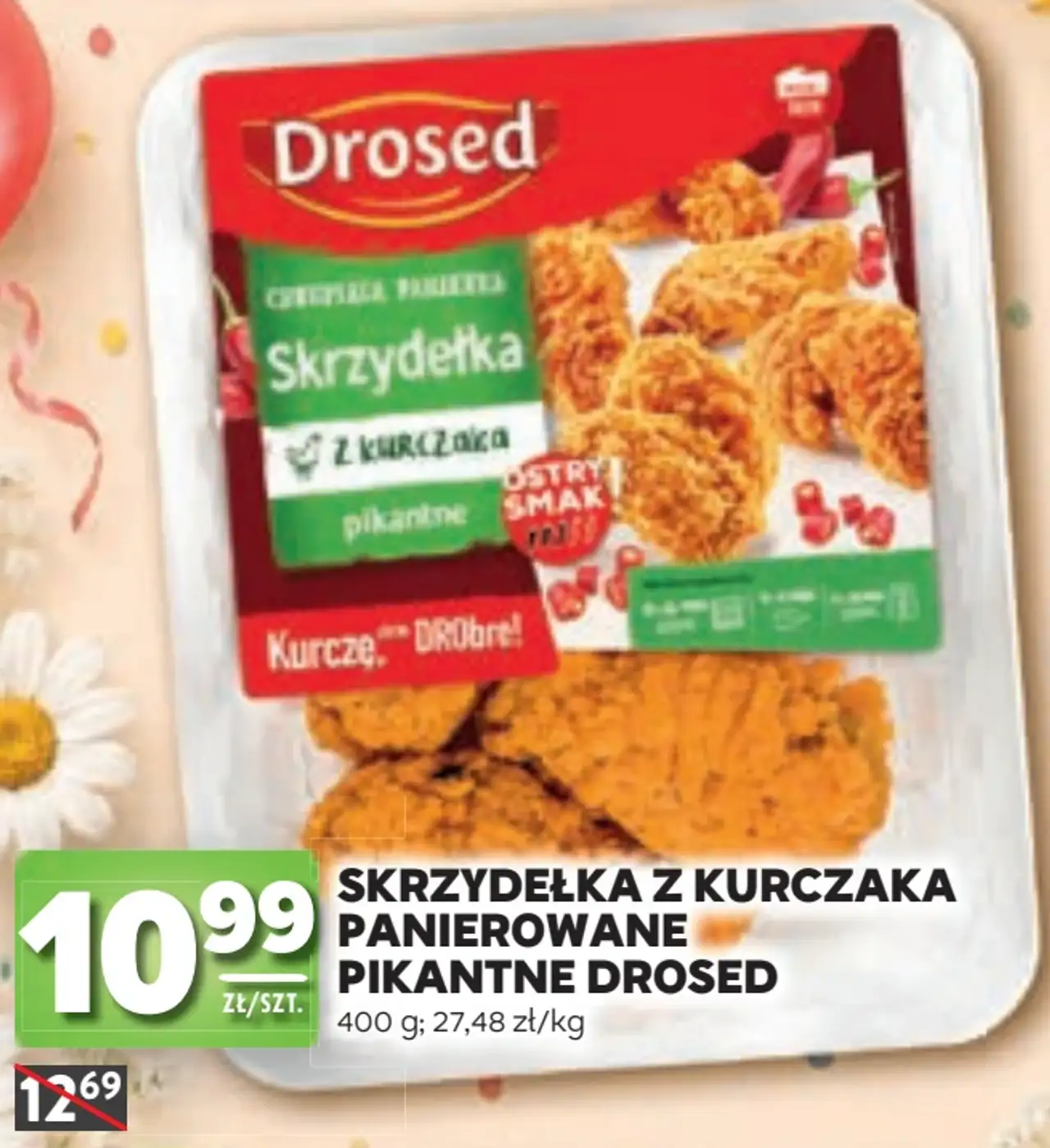 Skrzydełka z kurczaka panierowane pikantne Drosed