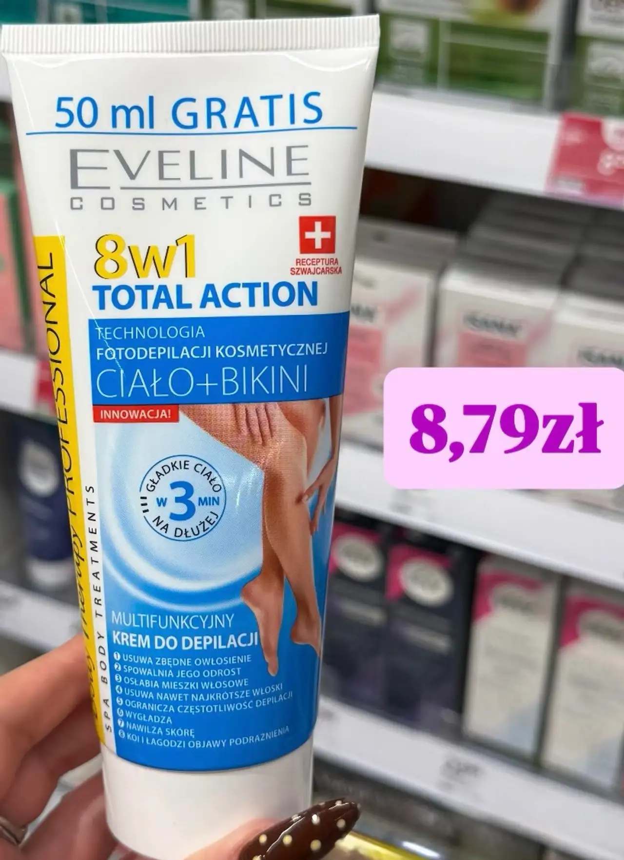 Eveline Cosmetics 8w1 Total Action Multifunkcyjny krem do depilacji