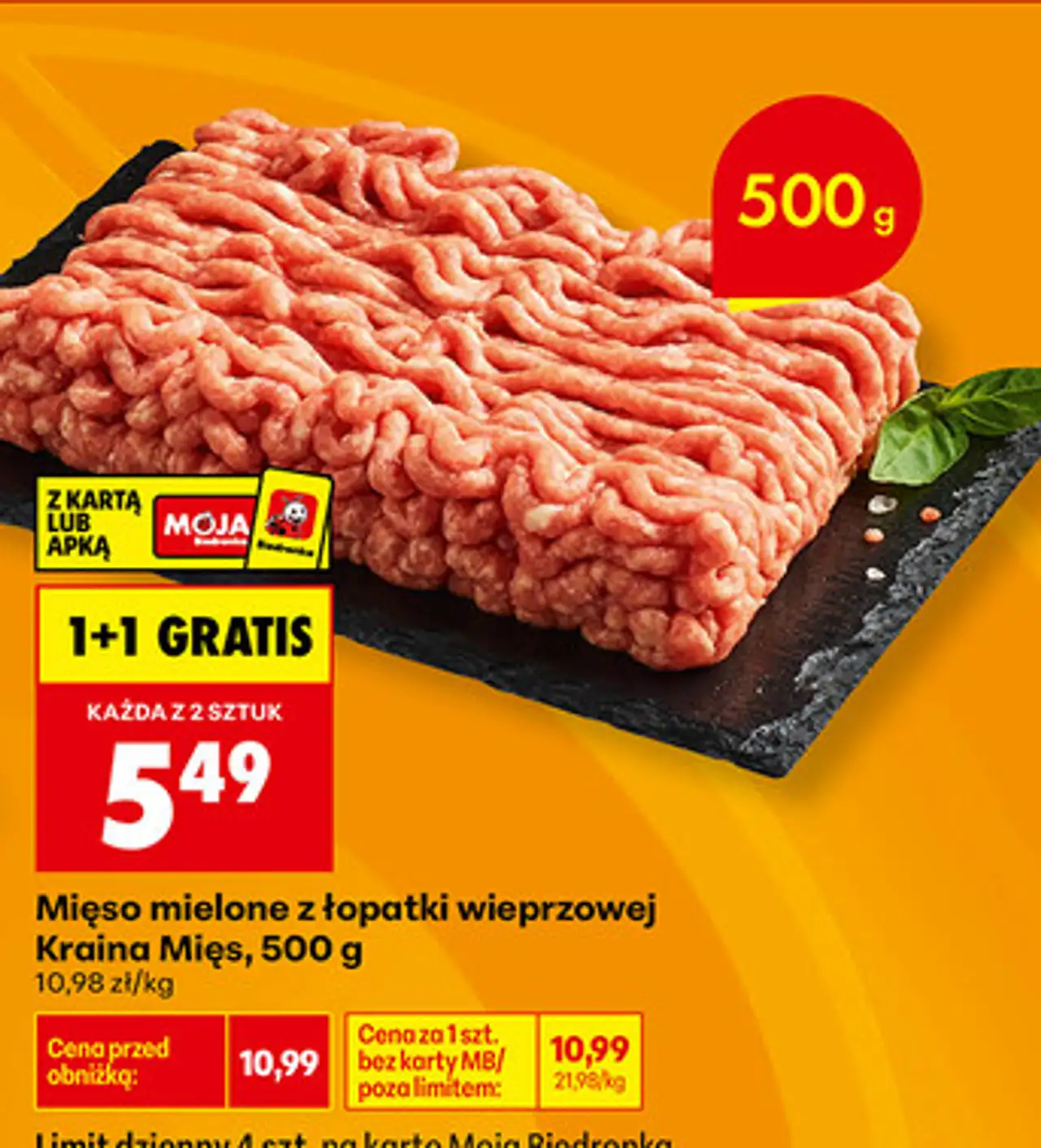 Mięso mielone z łopatki wieprzowej Kraina Mięs, 500 g