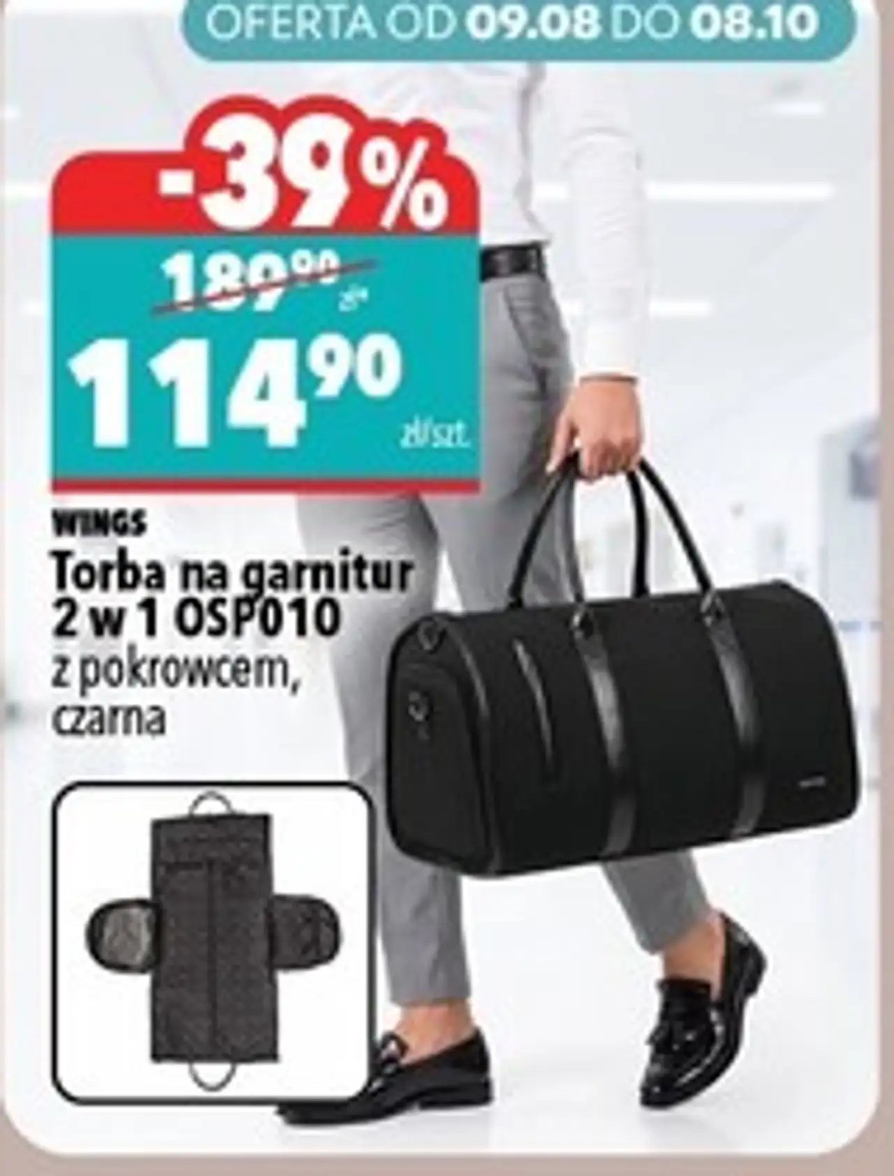 Wings Torba na garnitur 2 w 1 OSP010 z pokrowcem