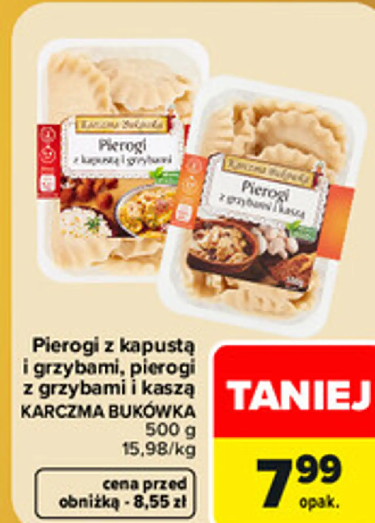 Pierogi z kapustą i grzybami, z grzybami i kaszą Karczma Bukówka