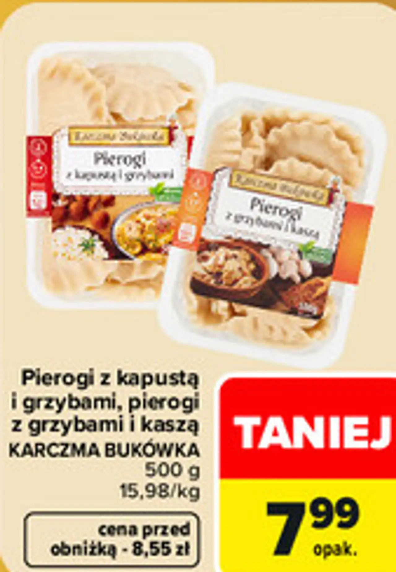 Pierogi z kapustą i grzybami, pierogi z grzybami i kaszą KARCZMA BUKÓWKA