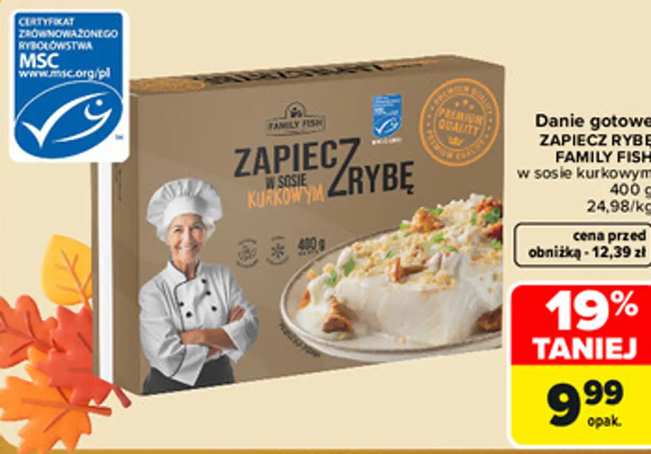Danie gotowe ZAPIECZ RYBĘ FAMILY FISH w sosie kurkowym