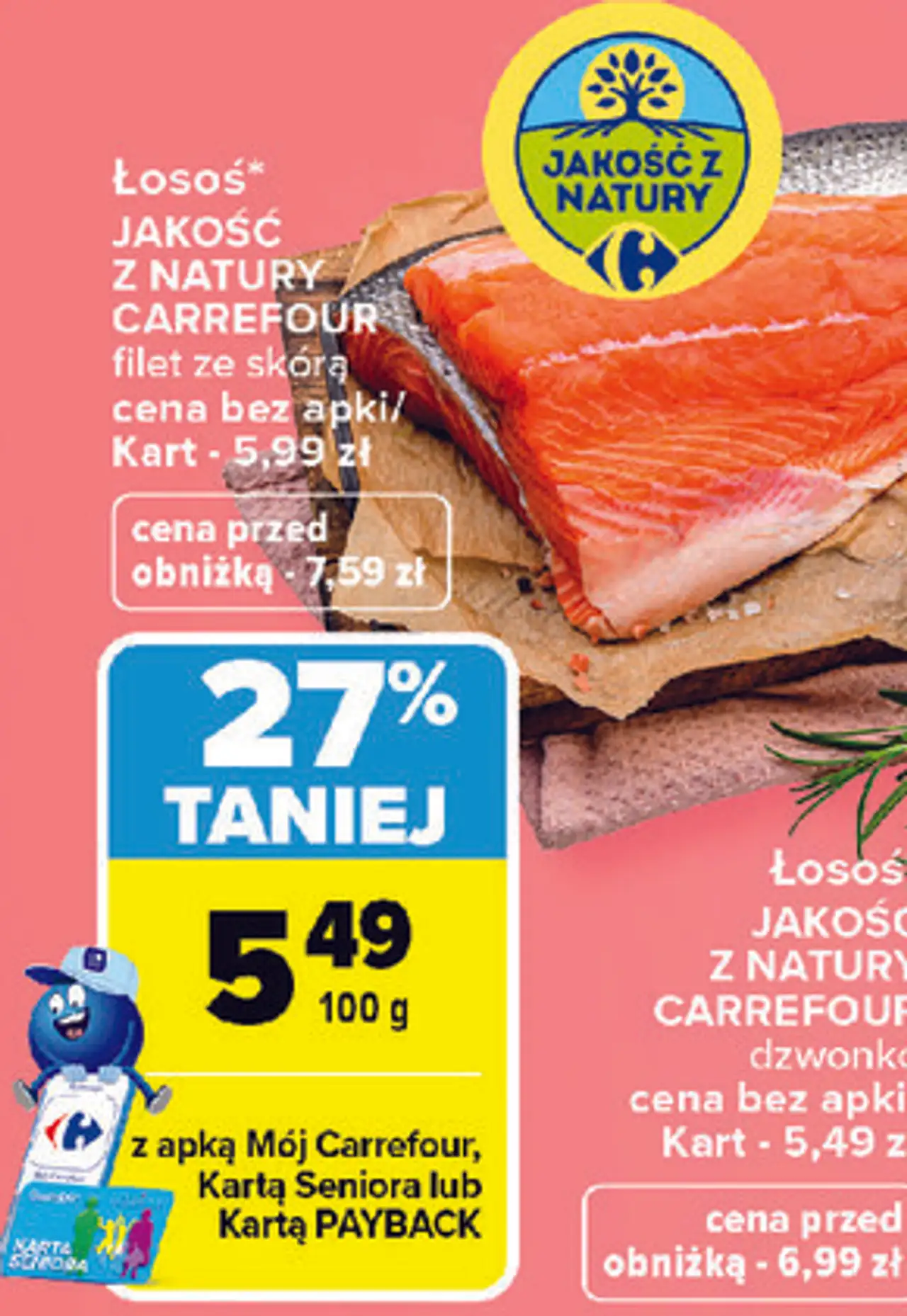 Łosoś Jakość z Natury Carrefour filet ze skórą