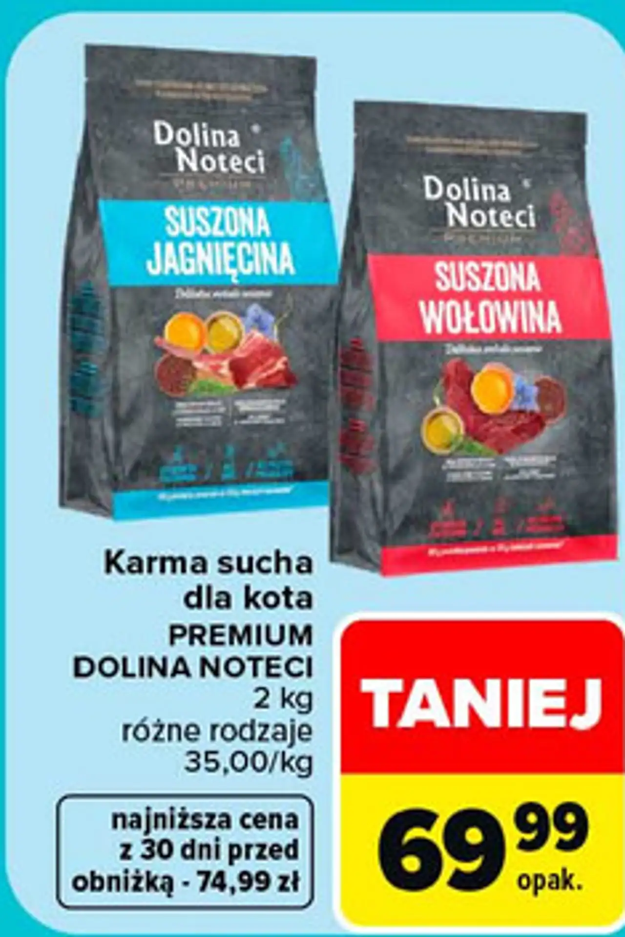 Karma sucha dla kota Dolina Noteci Premium Suszona Jagnięcina / Wołowina