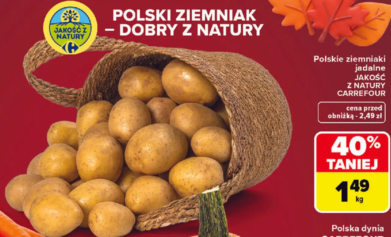 Polskie ziemniaki jadalne Jakość z Natury Carrefour
