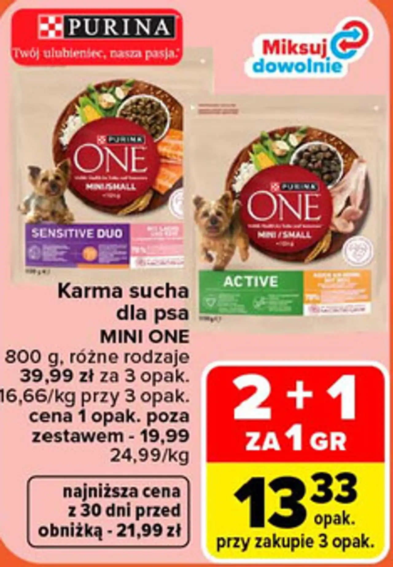 Karma sucha dla psa Purina One Mini