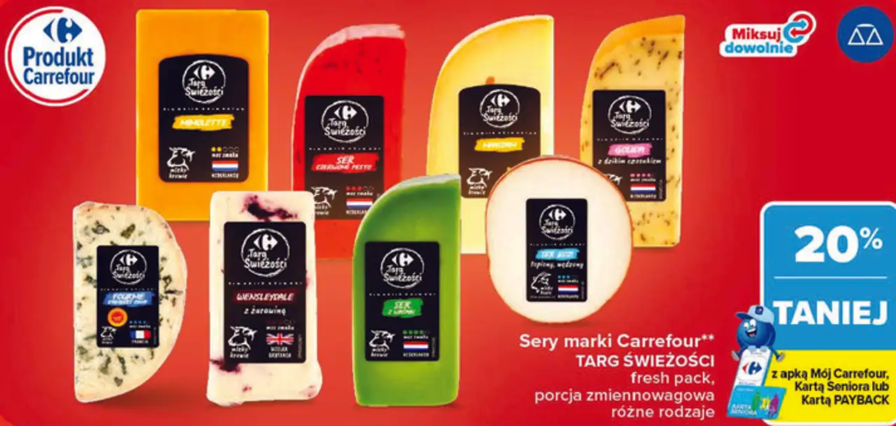 Sery marki Carrefour TARG ŚWIEŻOŚCI fresh pack