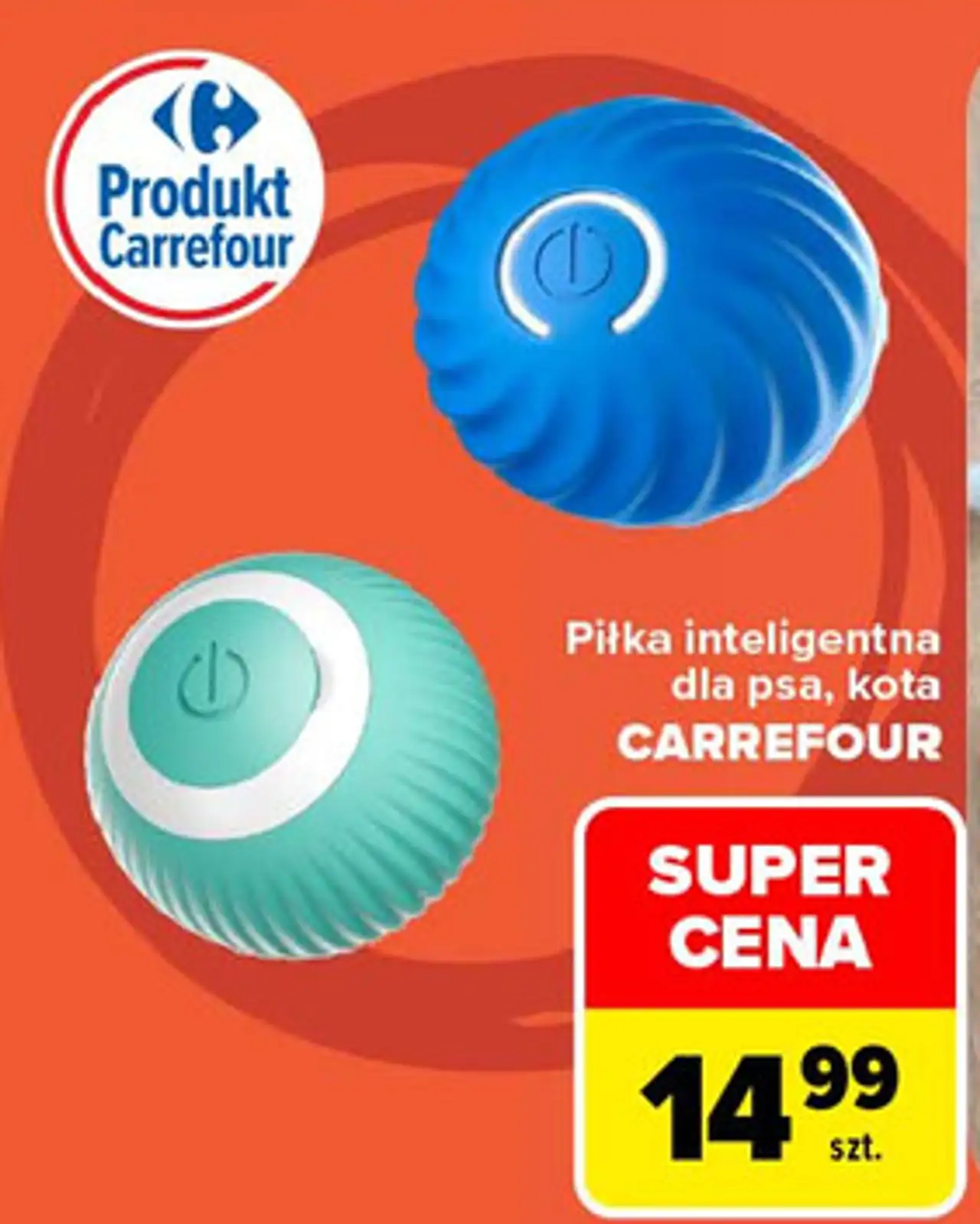 Piłka inteligentna dla psa, kota CARREFOUR
