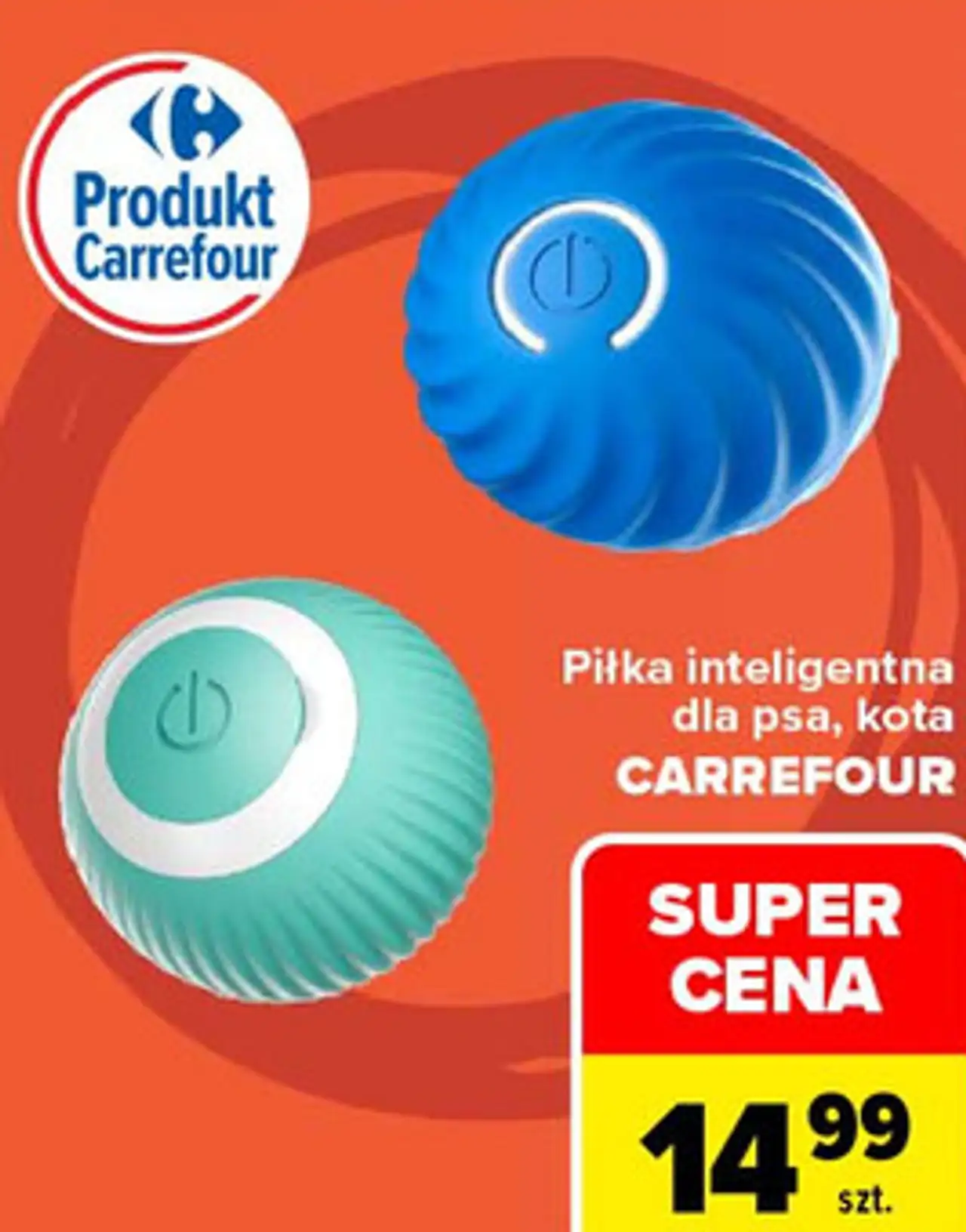 Piłka inteligentna dla psa, kota Carrefour