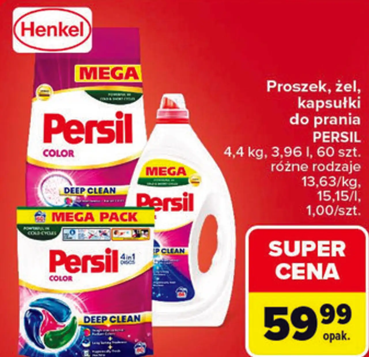 Proszek, żel, kapsułki do prania Persil