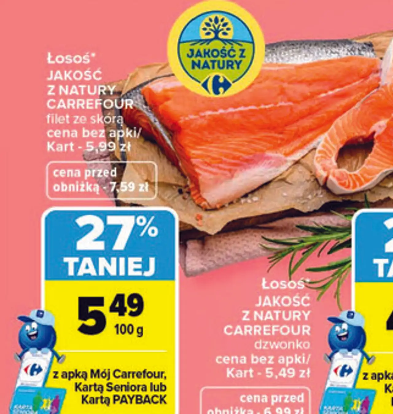 Łosoś Jakość z Natury Carrefour filet ze skórą