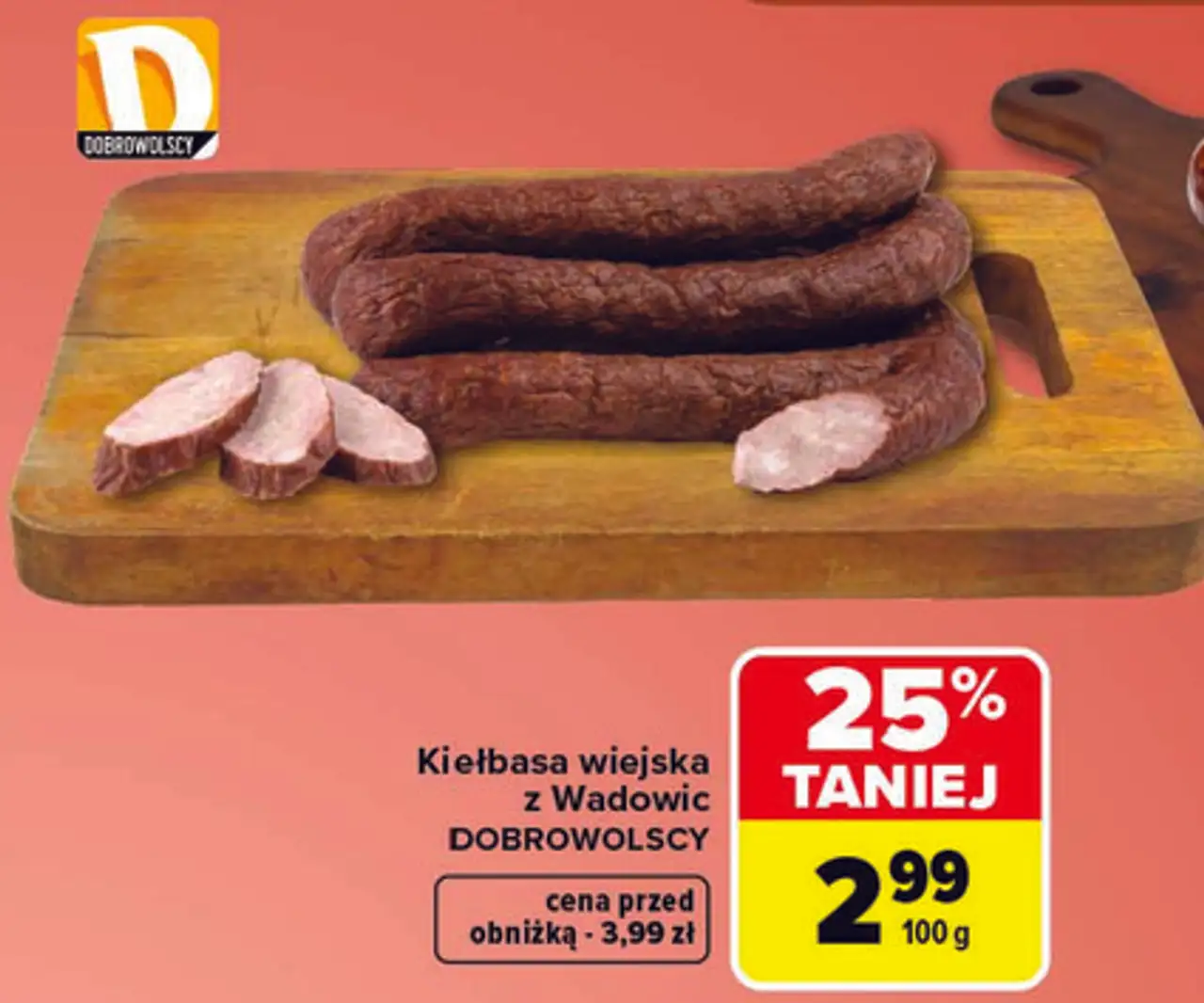 Kiełbasa wiejska z Wadowic DOBROWOLSCY