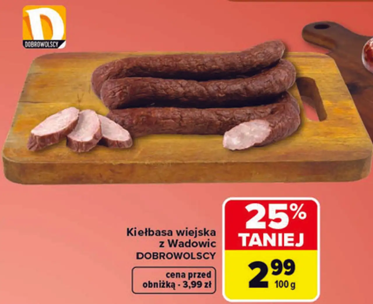 Kiełbasa wiejska z Wadowic DOBROWOLSCY
