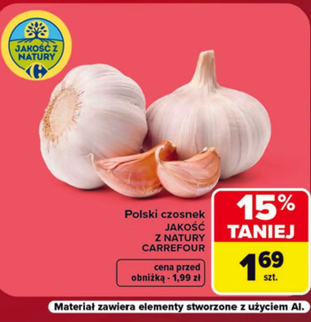 Polski czosnek Jakość z Natury Carrefour