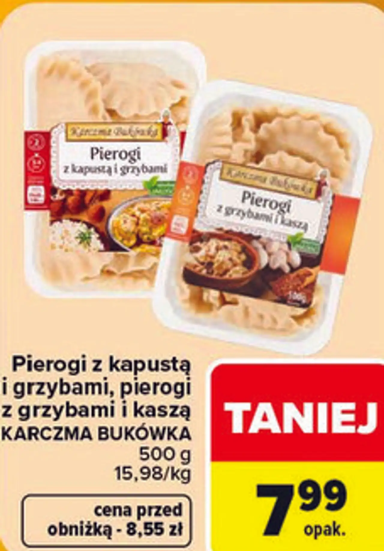 Pierogi z kapustą i grzybami, pierogi z grzybami i kaszą KARCZMA BUKÓWKA