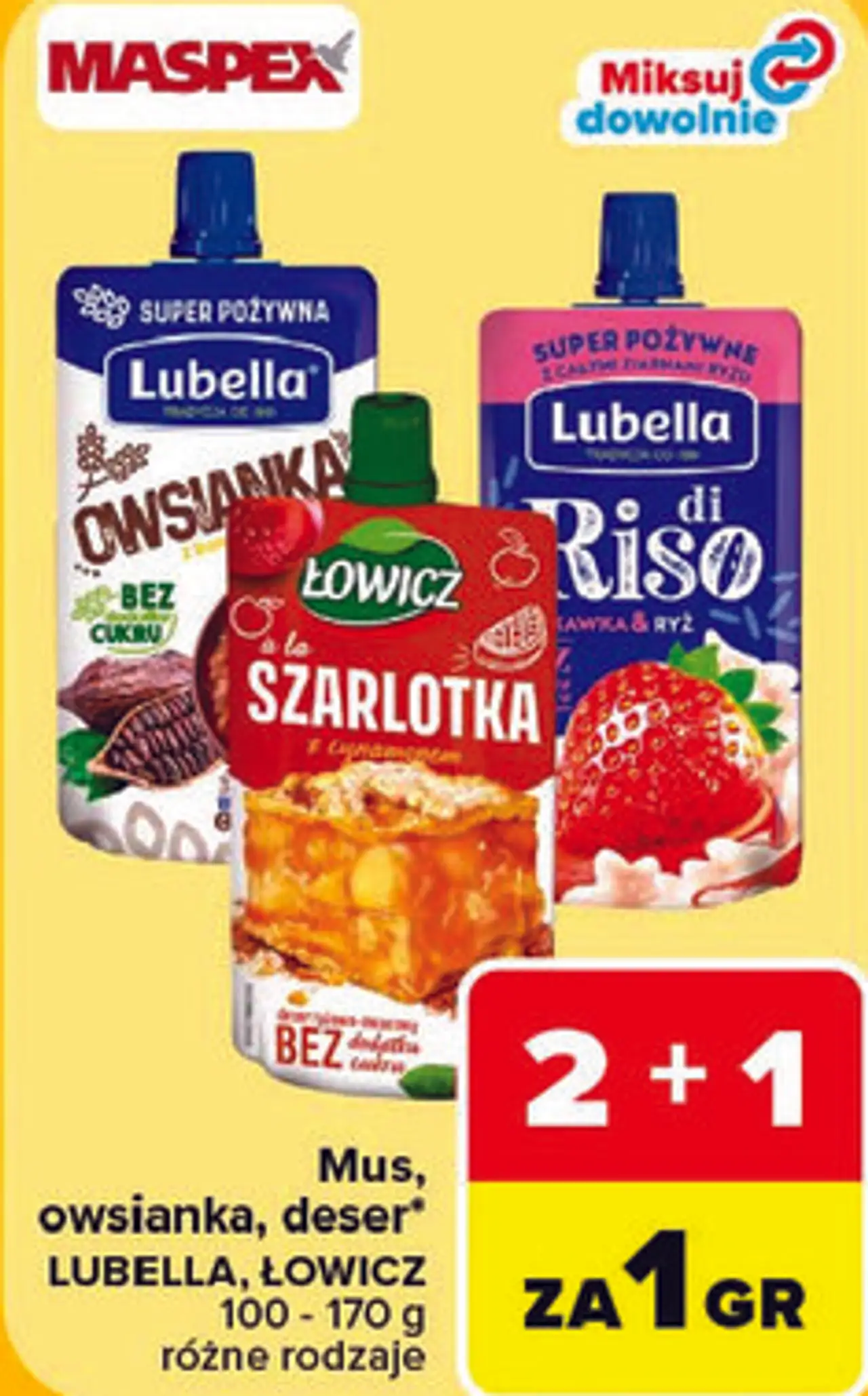 Mus, owsianka, deser Lubella, Łowicz