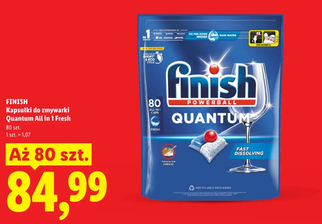 FINISH Kapsułki do zmywarki Quantum All in 1 Fresh