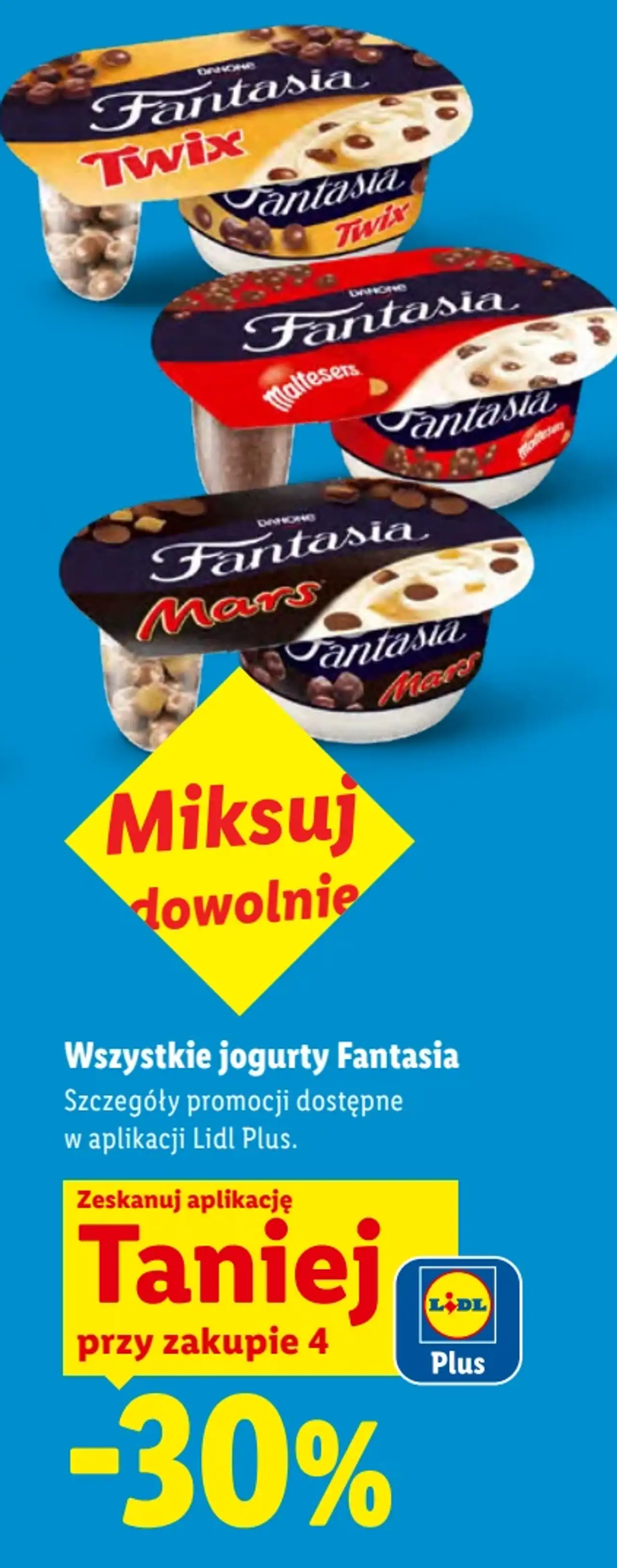Wszystkie jogurty Fantasia 30% taniej przy zakupie 4