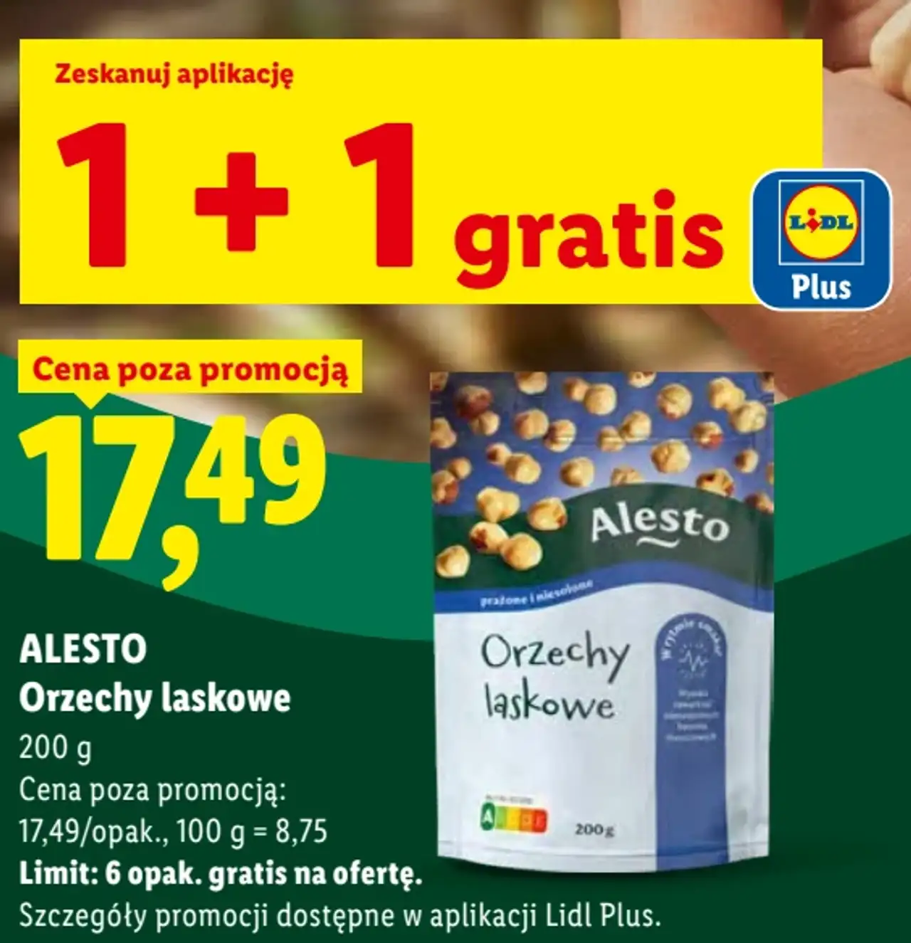 Alesto Orzechy laskowe 1+1 gratis z aplikacją