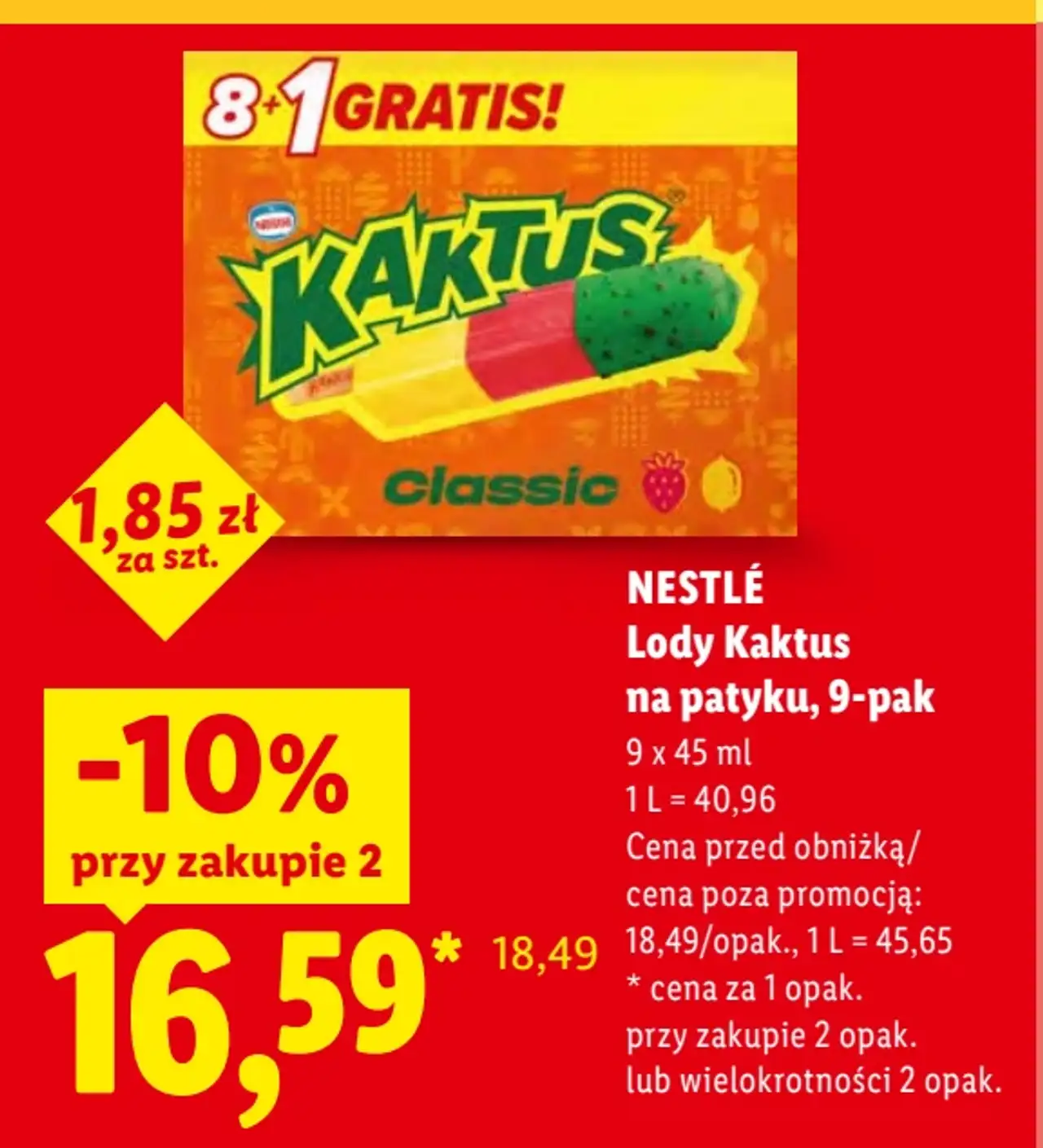 NESTLÉ Lody Kaktus na patyku, 9-pak -10% przy zakupie 2